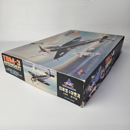 Angled view showing storage wear on ACE TBM-3 Avenger model kit box