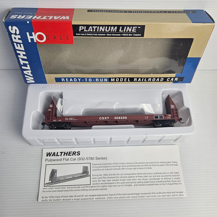 Walthers Platinum Line HO scale CSXT 408299 SIECO pulpwood car with original box and information sheet