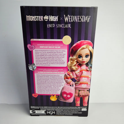 Mattel Monster High x Wednesday Enid Sinclair Doll Front Rear View Boxed