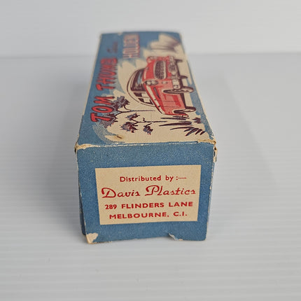 End of Tom Thumb Holden box showing Davis Plastics Melbourne distributor label
