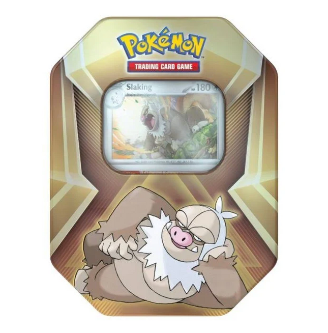 Pokémon TCG Triple Whammy Tin Slaking factory sealed collectible tin with three foil promo cards and three booster packs