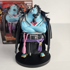 Pre-owned Banpresto One Piece Film Red Jinbe DXF The Grandline Men Vol.8 figure with original box and display base.