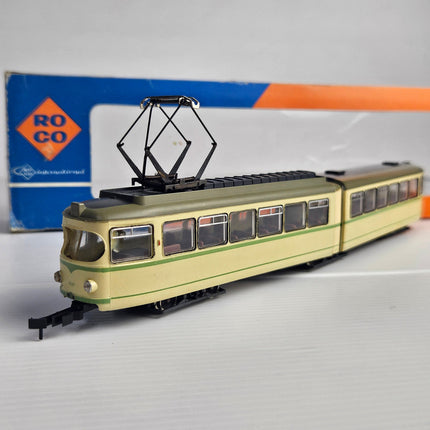 Model Tram of ROCO 8500 HO Scale 2-Car KVB Duewag Articulated GT6 Street Tram Trolley Car