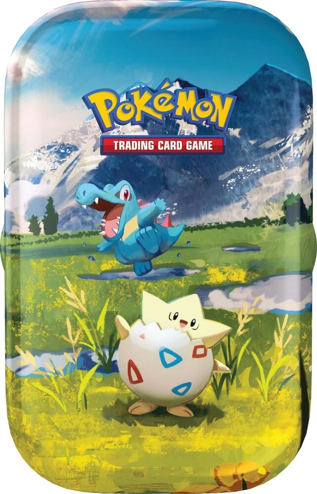Pokémon TCG: Ascended Heroes Mini Tin featuring Totodile & Togepi! Includes 2 booster packs, an art card, and a sticker sheet