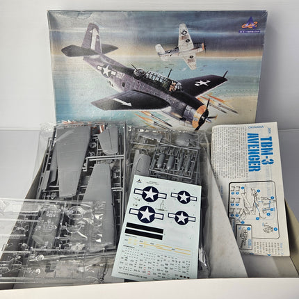 Open ACE TBM-3 Avenger kit showing complete unassembled contents