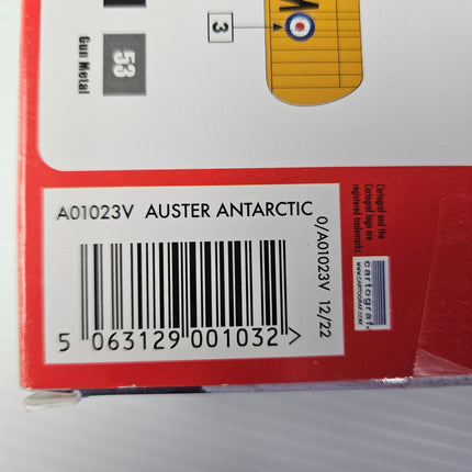 Airfix A01023V Auster Antarctic barcode and product identification label