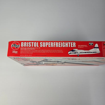 Airfix Bristol Superfreighter box side showing dimensions and aircraft markings