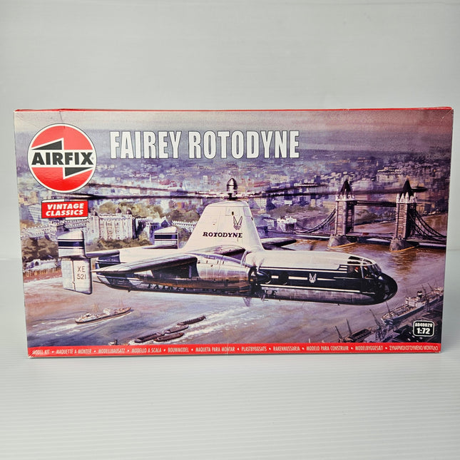Airfix Vintage Classics 1:72 Fairey Rotodyne model kit front box artwork