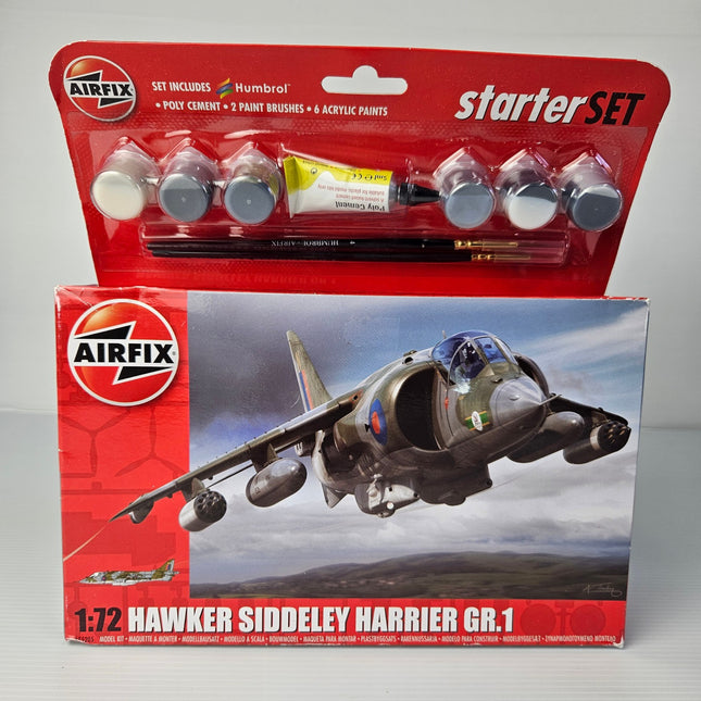 Airfix 1:72 Hawker Siddeley Harrier GR.1 Starter Set front packaging