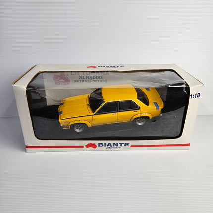 Biante Classics window box containing the Chrome Yellow Holden LH Torana SLR 5000 model.