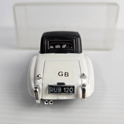Rear view of Brumm S007 Jaguar XK120 Alpine Rally number 603 die-cast model
