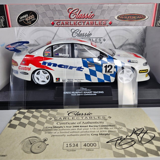 Classic Carlectables 1:18 Greg Murphy #12 Kmart Racing 2000 Holden VT Commodore Limited Edition 1534 of 4000 with Certificate of Authenticity