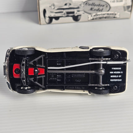 Base of CollectorMania Holden FJ Panel Van showing Matchbox YYM38336 identification