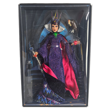 Disney Collector Snow White Evil Queen HVY54 doll in purple gown with vulture, sceptre and apple