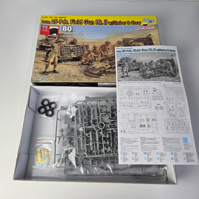 Dragon 1:35 British 25-Pdr Field Gun kit 6675 parts and instructions