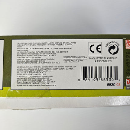 Dragon model kit 6530 barcode 089195865304 and age recommendation