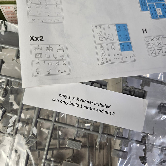 Dragon kit 6112 note confirming one engine runner is included