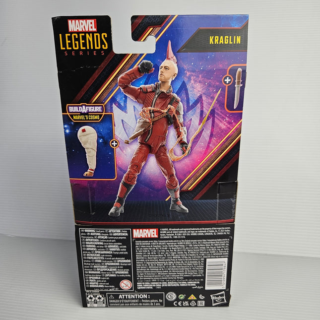 Back of Kraglin box showing character artwork, accessories and Cosmo Build-A-Figure part