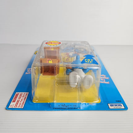 Angled close view of Handy Smurf Animated blister packaging and accessory