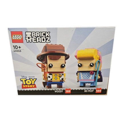 Front Image: LEGO BrickHeadz Woody and Bo Peep 40553 Disney Pixar Toy Story retired 296-piece set in original box