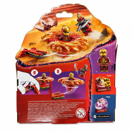 Back of LEGO NINJAGO 71823 showing Kai spinner launcher and Dragonian Scout