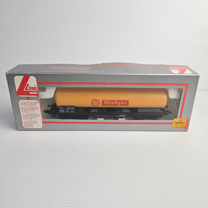 Lima Shellgas HO tank wagon displayed in its original box with visible box wear.