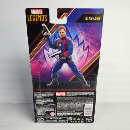 Back of Marvel Legends Star-Lord F6602 Guardians of the Galaxy Vol. 3 packaging