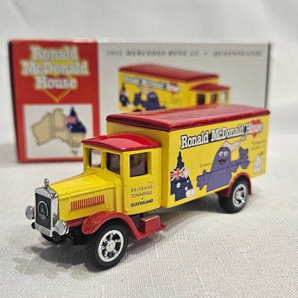 Matchbox Collectibles 1992 Mercedes-Benz L5 Ronald McDonald House Queensland die-cast truck with box