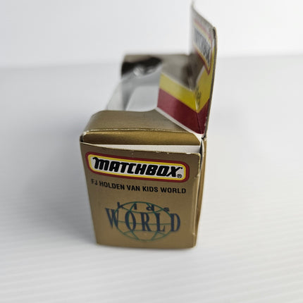 Side of Matchbox Australian Collectors Model FJ Holden Kids World MB282 display box