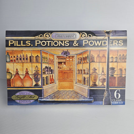 Matchbox Pills Potions and Powders 1993 special edition six vehicle gift set box front