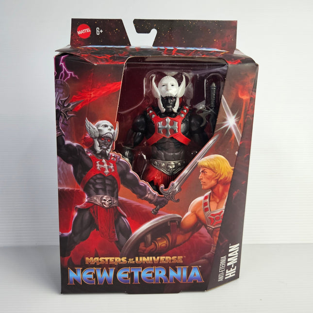 Front of boxed Mattel Masterverse New Eternia Anti-Eternia He-Man figure