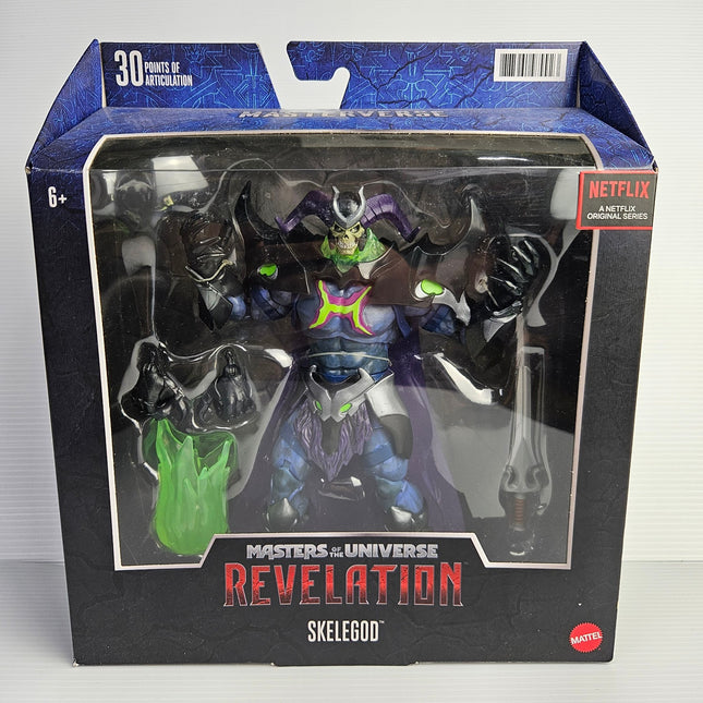Front of Mattel Masterverse Revelation Skelegod GYV17 in original display packaging