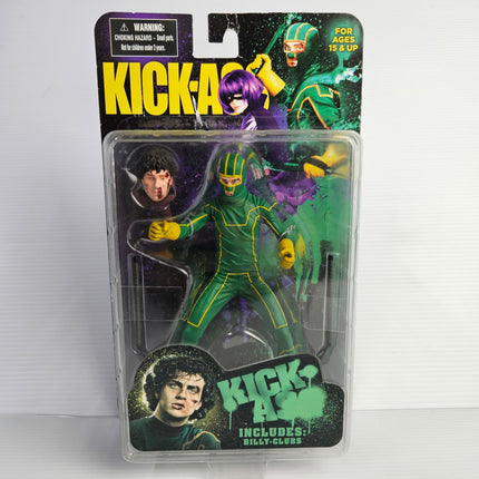 Front of carded Mezco Kick-Ass 6-inch action figure with alternate head
