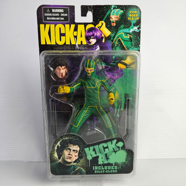Front of carded Mezco Kick-Ass 6-inch action figure with alternate head