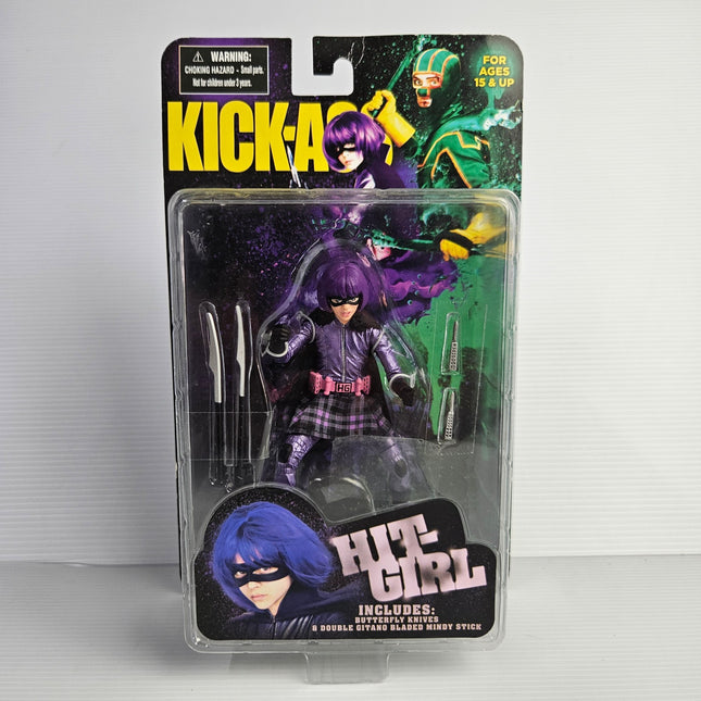 Front of Mezco Kick-Ass Hit-Girl 6-inch action figure in carded packaging