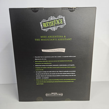 Back of Monster High Skullector Beetlejuice Waiting Room 2-Pack collector packaging 2