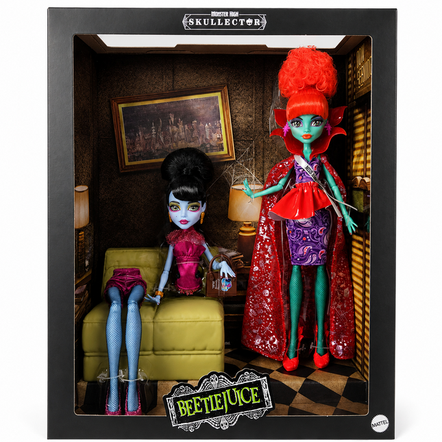 Mattel Monster High Skullector Beetlejuice Waiting Room 2-Pack with Miss Argentina and Magician’s Assistant