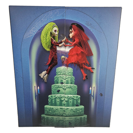 Back of Monster High Skullector Betelgeuse and Lydia Deetz Beetlejuice Beetlejuice presentation box
