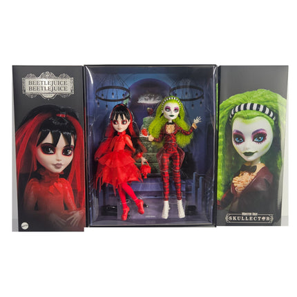 Monster High Skullector Betelgeuse and Lydia Deetz Beetlejuice Beetlejuice doll 2-pack in premium display packaging 2