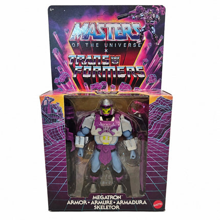 Mattel Masters of the Universe Origins x Transformers Megatron Armor Skeletor figure in original packaging