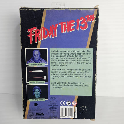 Back of NECA 39715 Friday the 13th video-game Jason figure packaging