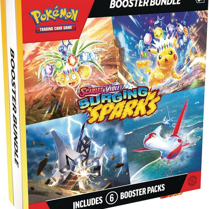 Pokémon TCG Scarlet and Violet Surging Sparks Booster Bundle containing six booster packs