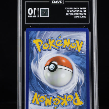 TAG-encapsulated Pokémon XY Evolutions M Venusaur EX 2/108 graded card back