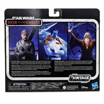 Back of Star Wars Heir to the Empire 3-pack featuring Pellaeon, Thrawn and Joruus C’baoth artwork
