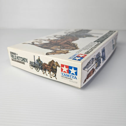 Angled view of vintage Tamiya Gulaschkanone model kit box