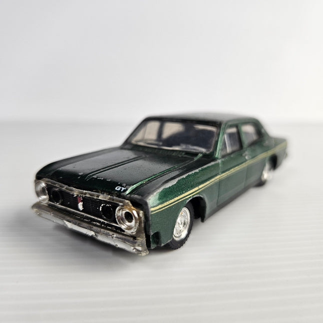 Front three-quarter view of Trax 8005 Ford XT Falcon GT Zircon Green diecast model