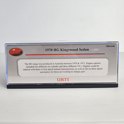 Rear information card for Trax TRR124B 1970 Holden HG Kingswood Sedan