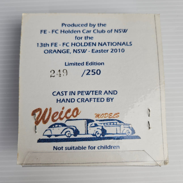Back of Weico FE Holden packaging showing limited edition 249 of 250 and Australian manufacture