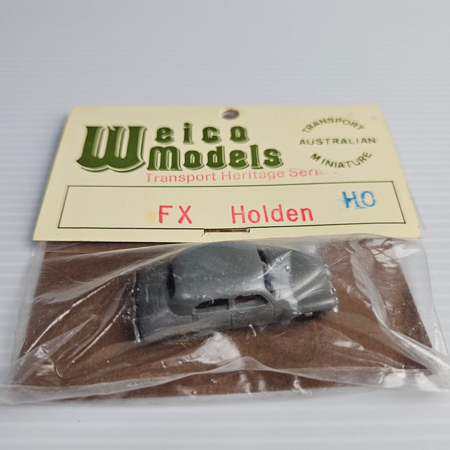 Side view of grey Weico Models BP001 Holden 48-215 FX Sedan in 1:87 HO scale