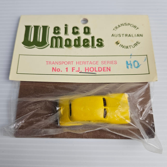 Weico Models No. 1 F.J. Holden yellow 1:87 HO-scale white-metal model in original packaging